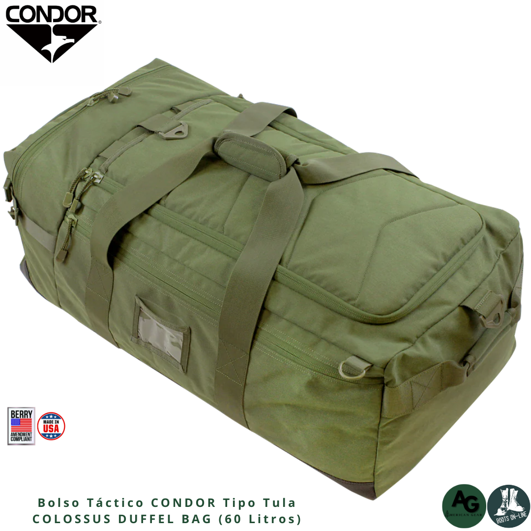 Bolso Tactico CONDOR Tipo Tula COLOSSUS DUFFEL BAG 60 Litros