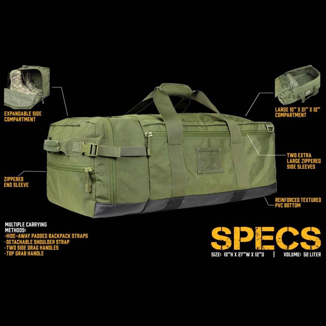 Bolso Táctico CONDOR Tipo Tula COLOSSUS DUFFEL BAG (60 Litros)
